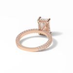 2.6 CT Radiant Cut Pave & Hidden Halo Style Moissanite Engagement Ring 11