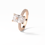 2.6 CT Radiant Cut Pave & Hidden Halo Style Moissanite Engagement Ring 8