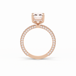 2.6 CT Radiant Cut Pave & Hidden Halo Style Moissanite Engagement Ring 9