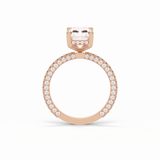 2.6 CT Radiant Cut Pave & Hidden Halo Style Moissanite Engagement Ring 9