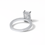 2.6 CT Radiant Cut Pave & Hidden Halo Style Moissanite Engagement Ring 7