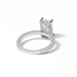 2.6 CT Radiant Cut Pave & Hidden Halo Style Moissanite Engagement Ring 7
