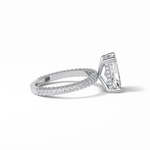 2.6 CT Radiant Cut Pave & Hidden Halo Style Moissanite Engagement Ring 2