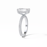 2.6 CT Radiant Cut Pave & Hidden Halo Style Moissanite Engagement Ring 4