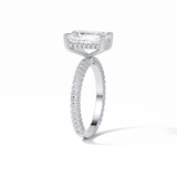 2.6 CT Radiant Cut Pave & Hidden Halo Style Moissanite Engagement Ring 4