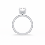 2.6 CT Radiant Cut Pave & Hidden Halo Style Moissanite Engagement Ring 6