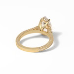 3.1 CT Pear Cut Pave & Hidden Halo Style Moissanite Engagement Ring 19
