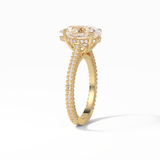 3.1 CT Pear Cut Pave & Hidden Halo Style Moissanite Engagement Ring 16