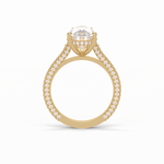 3.1 CT Pear Cut Pave & Hidden Halo Style Moissanite Engagement Ring 18