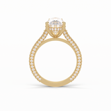 3.1 CT Pear Cut Pave & Hidden Halo Style Moissanite Engagement Ring 18