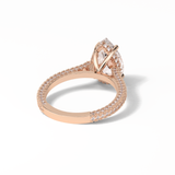 3.1 CT Pear Cut Pave & Hidden Halo Style Moissanite Engagement Ring 10