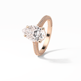 3.1 CT Pear Cut Pave & Hidden Halo Style Moissanite Engagement Ring 14