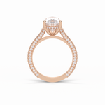 3.1 CT Pear Cut Pave & Hidden Halo Style Moissanite Engagement Ring 9