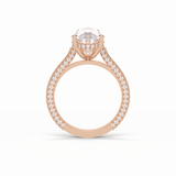 3.1 CT Pear Cut Pave & Hidden Halo Style Moissanite Engagement Ring 9