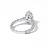 3.1 CT Pear Cut Pave & Hidden Halo Style Moissanite Engagement Ring 6