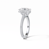 3.1 CT Pear Cut Pave & Hidden Halo Style Moissanite Engagement Ring 2
