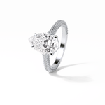 3.1 CT Pear Cut Pave & Hidden Halo Style Moissanite Engagement Ring 3