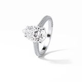3.1 CT Pear Cut Pave & Hidden Halo Style Moissanite Engagement Ring 3