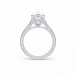 3.1 CT Pear Cut Pave & Hidden Halo Style Moissanite Engagement Ring 4