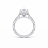 3.1 CT Pear Cut Pave & Hidden Halo Style Moissanite Engagement Ring 4