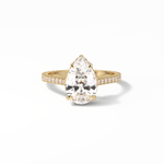 2.8 CT Pear Cut Pave & Hidden Halo Style Moissanite Engagement Ring 15