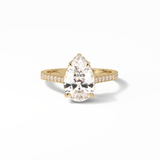2.8 CT Pear Cut Pave & Hidden Halo Style Moissanite Engagement Ring 15