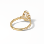 2.8 CT Pear Cut Pave & Hidden Halo Style Moissanite Engagement Ring 21