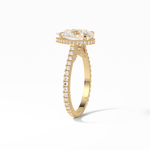 2.8 CT Pear Cut Pave & Hidden Halo Style Moissanite Engagement Ring 19