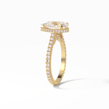 2.8 CT Pear Cut Pave & Hidden Halo Style Moissanite Engagement Ring 19