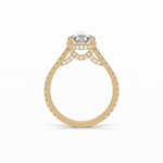 2.8 CT Pear Cut Pave & Hidden Halo Style Moissanite Engagement Ring 17
