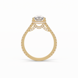 2.8 CT Pear Cut Pave & Hidden Halo Style Moissanite Engagement Ring 17