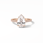 2.8 CT Pear Cut Pave & Hidden Halo Style Moissanite Engagement Ring 8