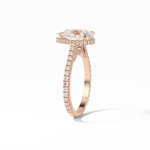 2.8 CT Pear Cut Pave & Hidden Halo Style Moissanite Engagement Ring 10