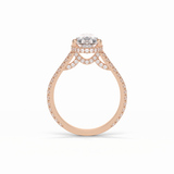 2.8 CT Pear Cut Pave & Hidden Halo Style Moissanite Engagement Ring 12