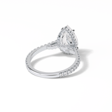 2.8 CT Pear Cut Pave & Hidden Halo Style Moissanite Engagement Ring 3