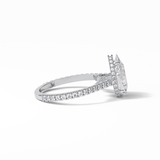 2.8 CT Pear Cut Pave & Hidden Halo Style Moissanite Engagement Ring 5