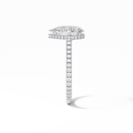 2.8 CT Pear Cut Pave & Hidden Halo Style Moissanite Engagement Ring 6