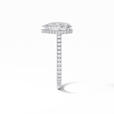 2.8 CT Pear Cut Pave & Hidden Halo Style Moissanite Engagement Ring 6