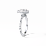 2.8 CT Pear Cut Pave & Hidden Halo Style Moissanite Engagement Ring 7