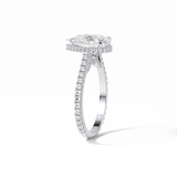 2.8 CT Pear Cut Pave & Hidden Halo Style Moissanite Engagement Ring 7