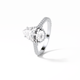 2.8 CT Pear Cut Pave & Hidden Halo Style Moissanite Engagement Ring 2