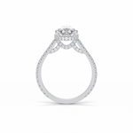 2.8 CT Pear Cut Pave & Hidden Halo Style Moissanite Engagement Ring 4