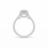 2.8 CT Pear Cut Pave & Hidden Halo Style Moissanite Engagement Ring 4