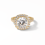 4.0 CT Cushion Cut Pave & Hidden Halo Style Moissanite Engagement Ring 8