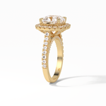 4.0 CT Cushion Cut Pave & Hidden Halo Style Moissanite Engagement Ring 17