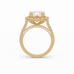 4.0 CT Cushion Cut Pave & Hidden Halo Style Moissanite Engagement Ring 19