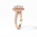 4.0 CT Cushion Cut Pave & Hidden Halo Style Moissanite Engagement Ring 13