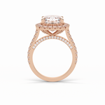 4.0 CT Cushion Cut Pave & Hidden Halo Style Moissanite Engagement Ring 9