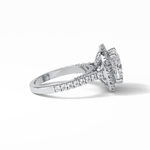 4.0 CT Cushion Cut Pave & Hidden Halo Style Moissanite Engagement Ring 6