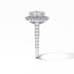 4.0 CT Cushion Cut Pave & Hidden Halo Style Moissanite Engagement Ring 5